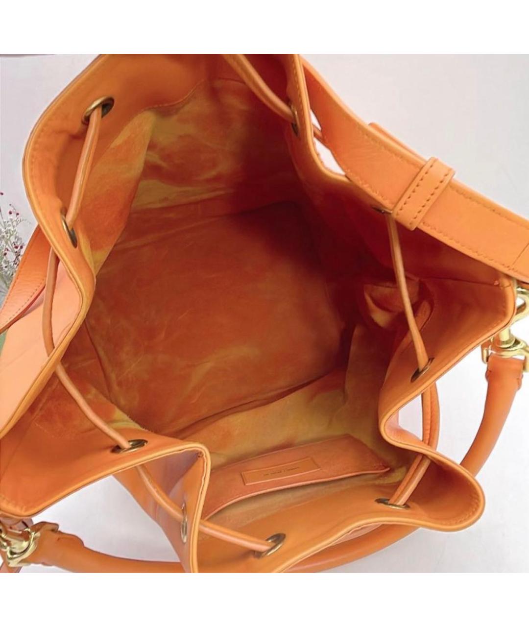 SAINT LAURENT Оранжевая кожаная сумка тоут, фото 3