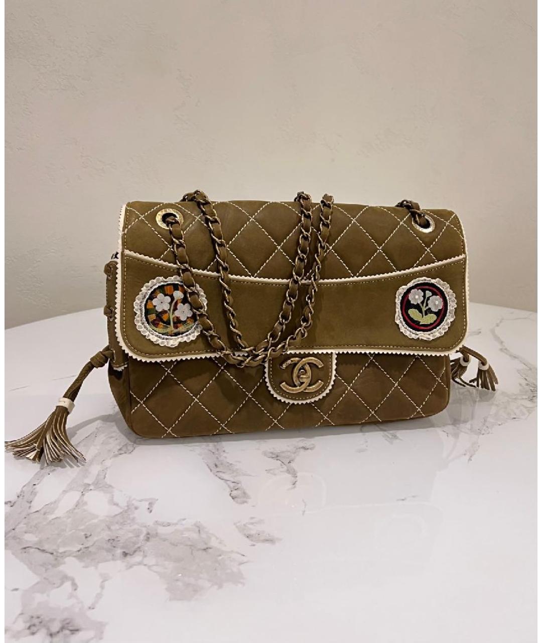 CHANEL Хаки сумка через плечо, фото 2