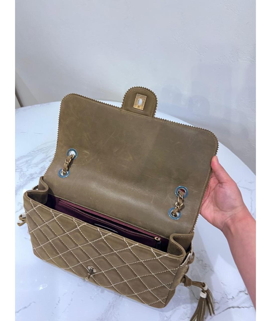 CHANEL Хаки сумка через плечо, фото 6