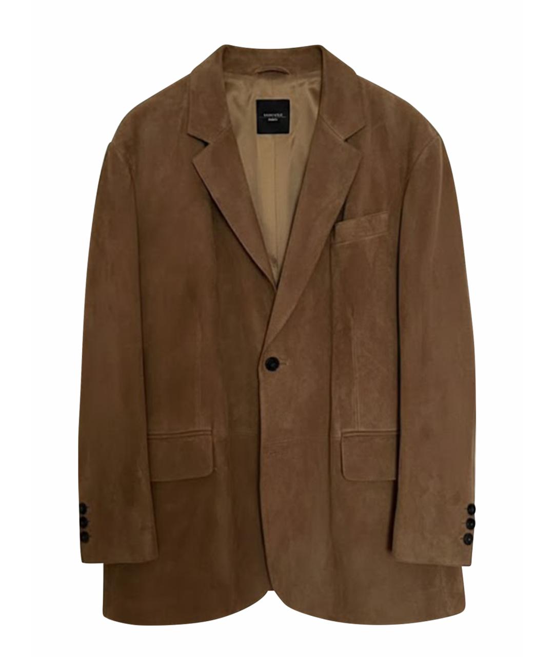 MAX MARA Коричневый замшевый жакет/пиджак, фото 1