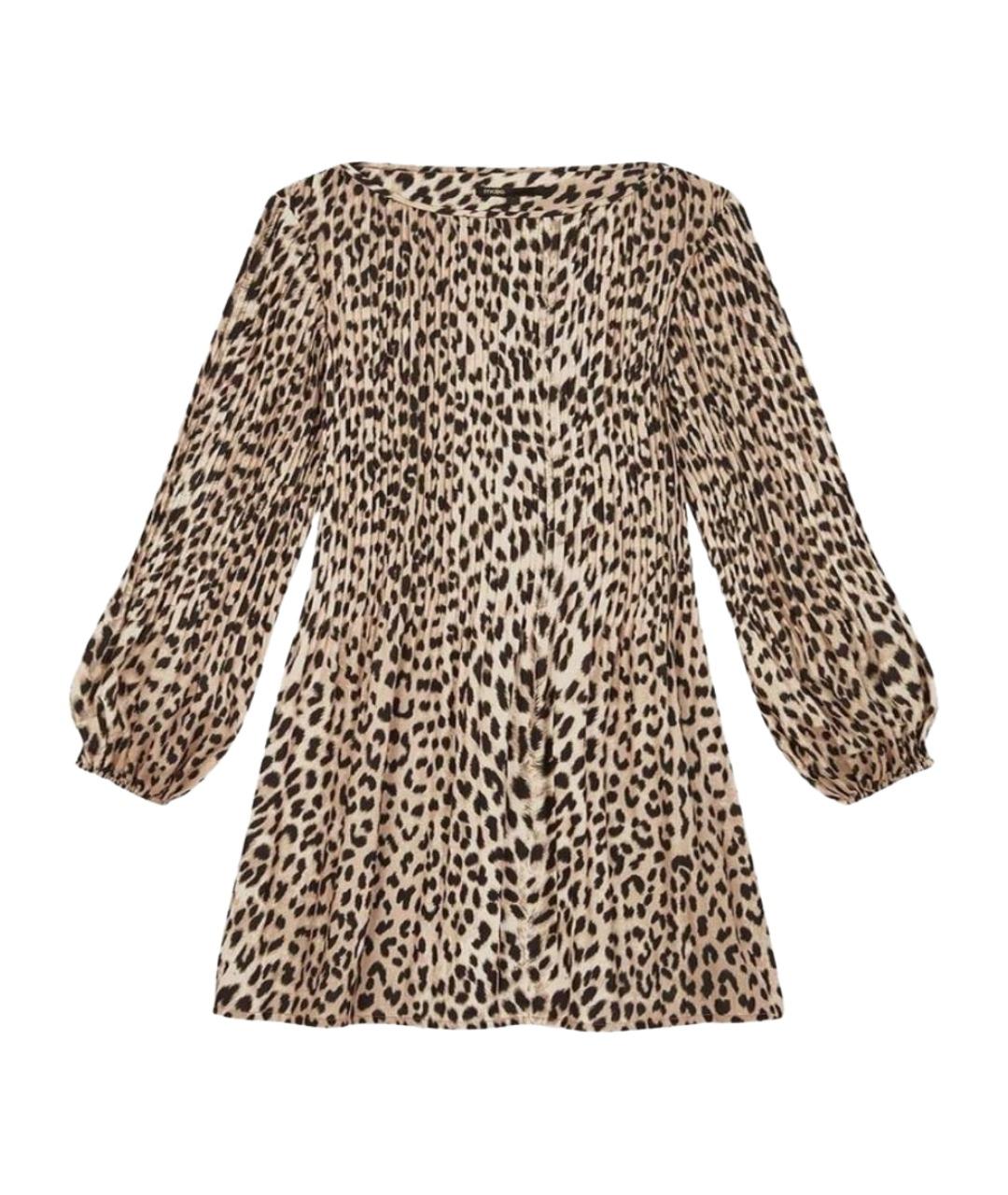 MAJE Коричневое полиэстеровое повседневное платье, фото 1