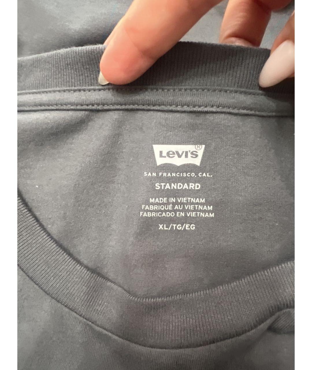 LEVI'S Антрацитовая хлопковая футболка, фото 4