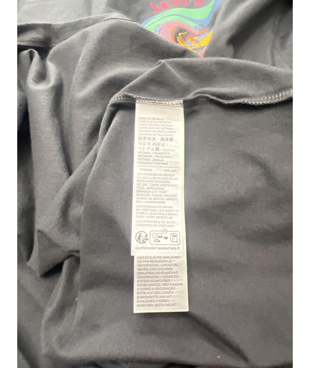 LEVI'S Антрацитовая хлопковая футболка, фото 6