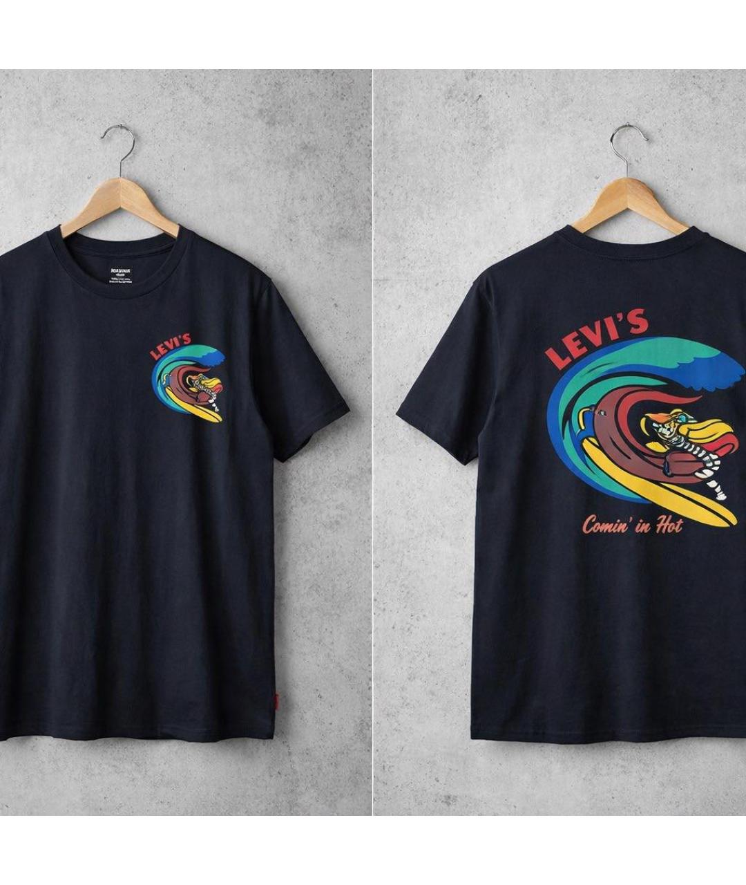 LEVI'S Антрацитовая хлопковая футболка, фото 3