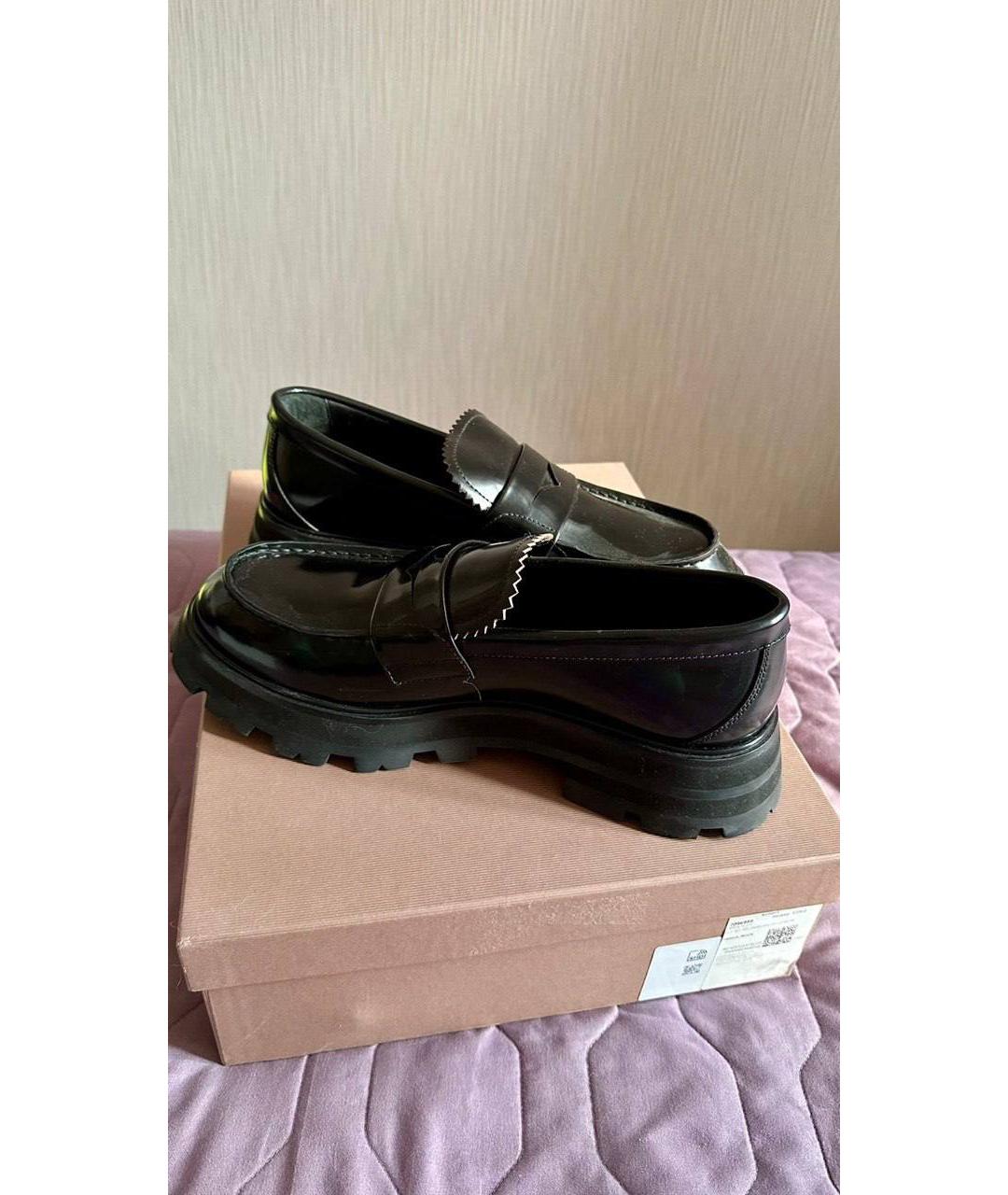 ALEXANDER MCQUEEN Черные кожаные лоферы, фото 3