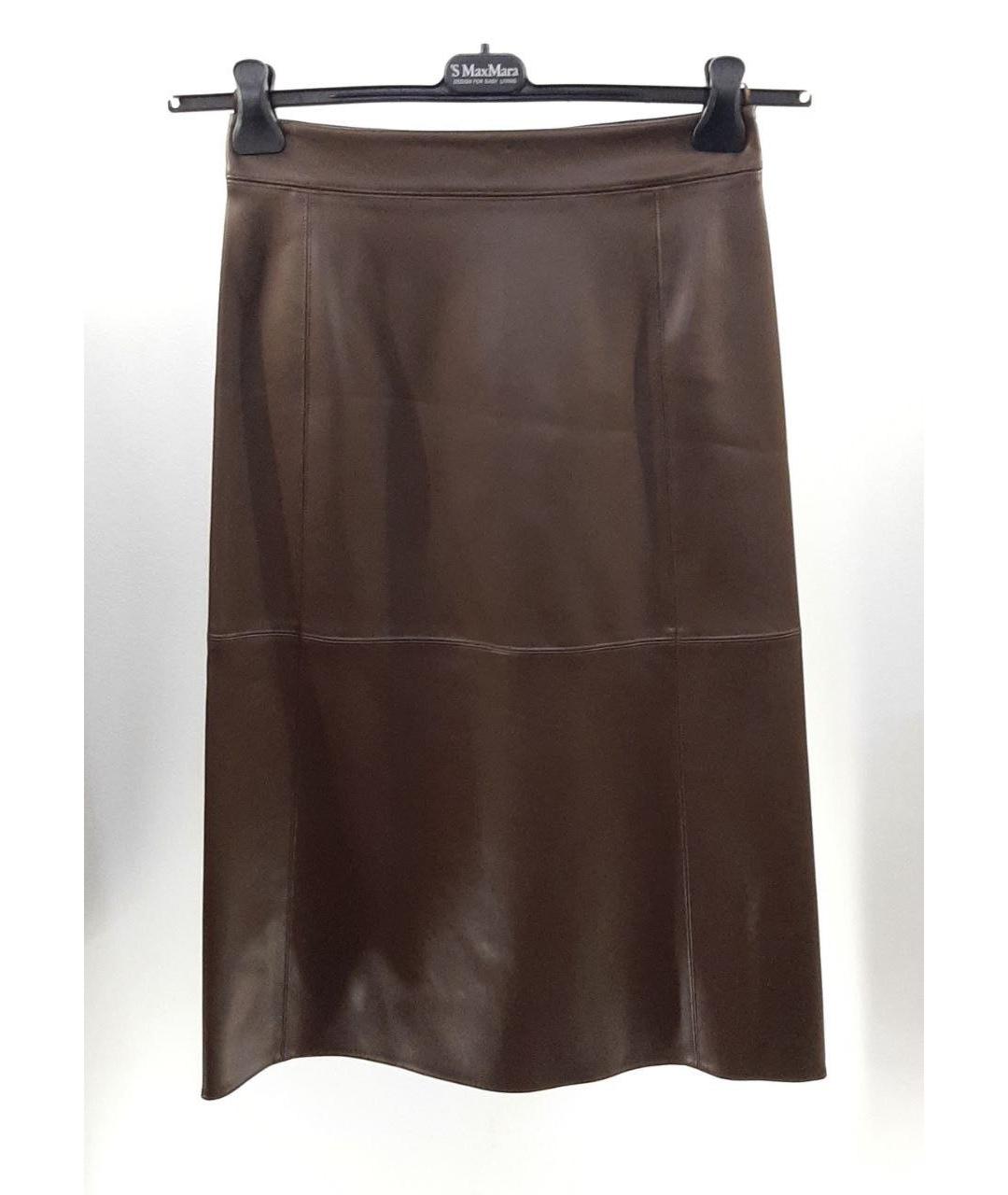 'S MAX MARA Коричневая юбка миди, фото 3