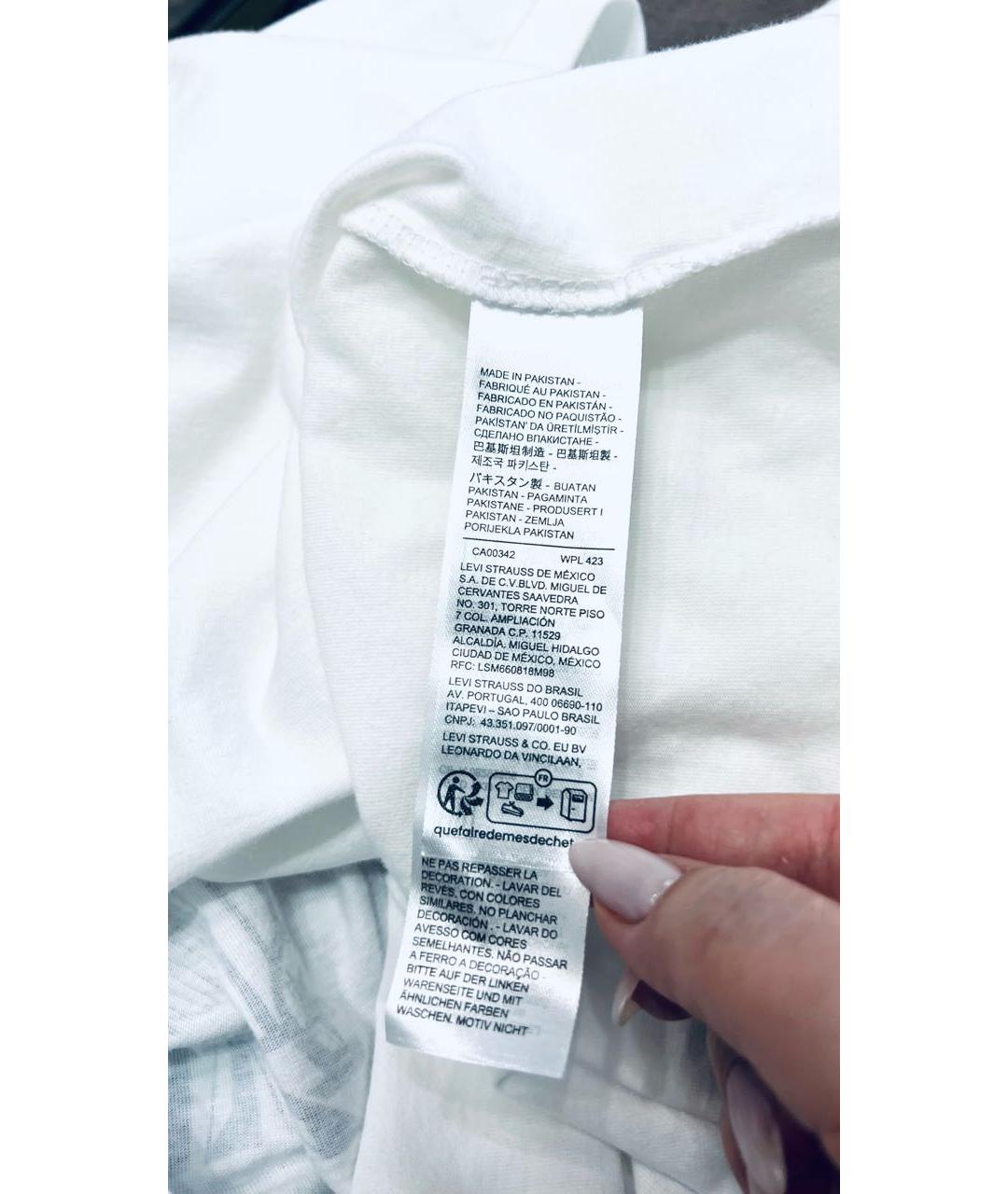 LEVI'S Белая хлопковая футболка, фото 7