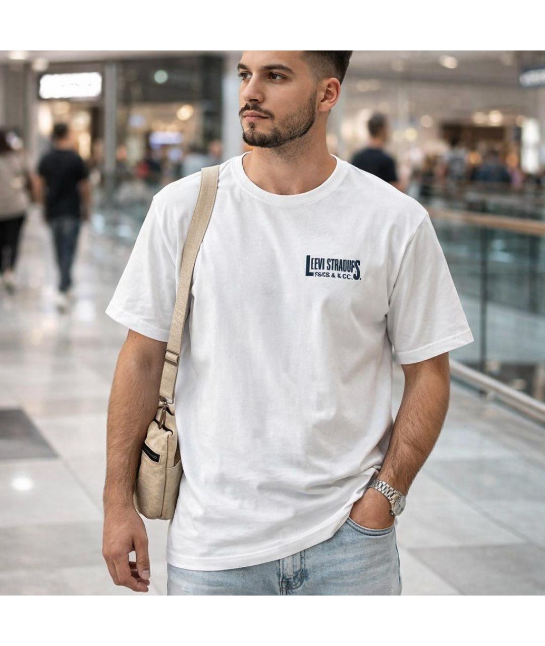 LEVI'S Белая хлопковая футболка, фото 3