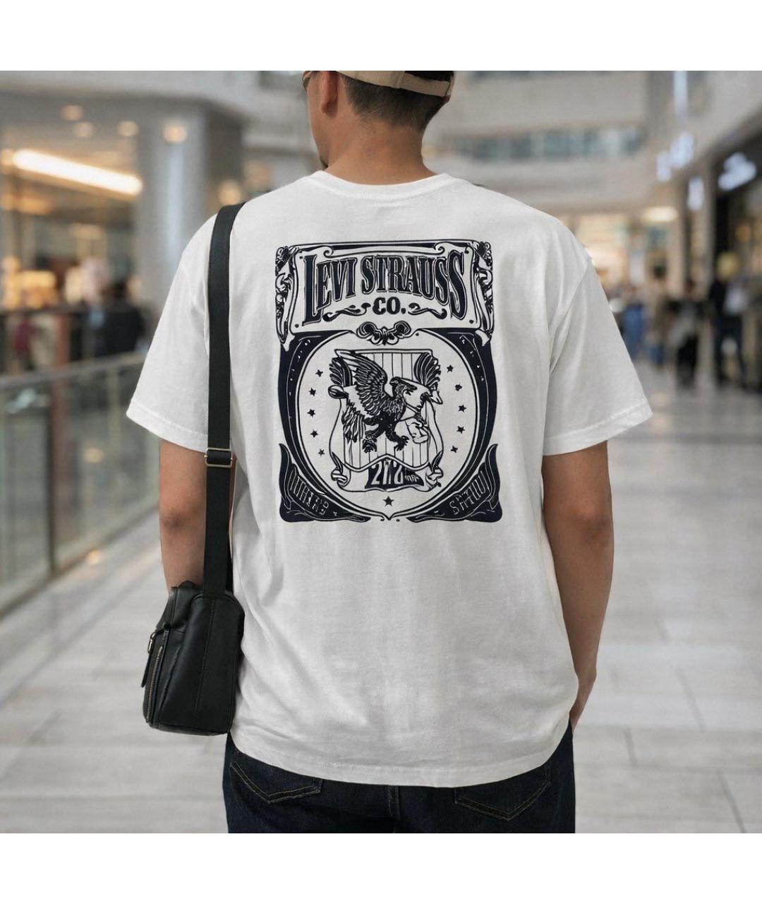 LEVI'S Белая хлопковая футболка, фото 4