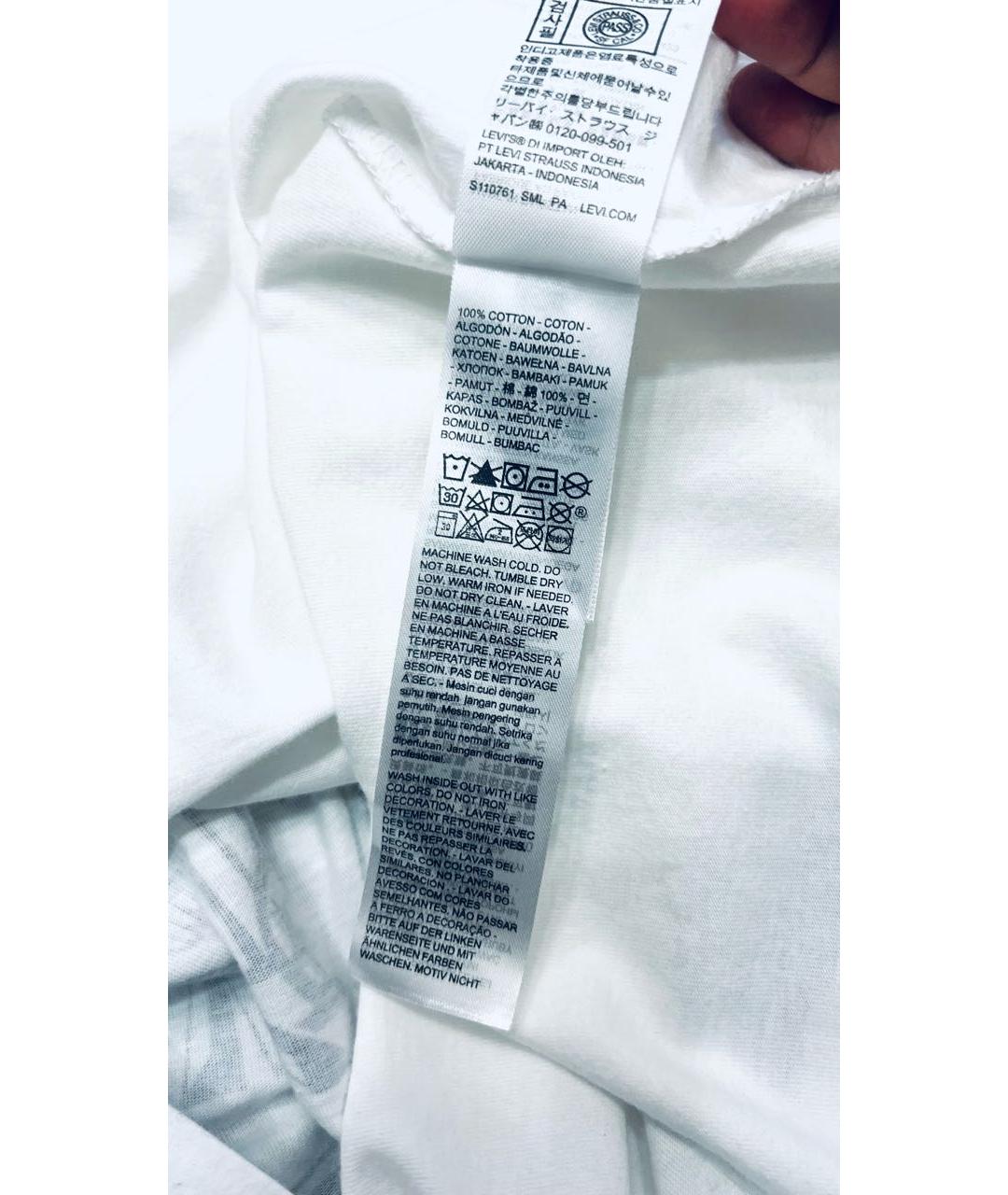 LEVI'S Белая хлопковая футболка, фото 8