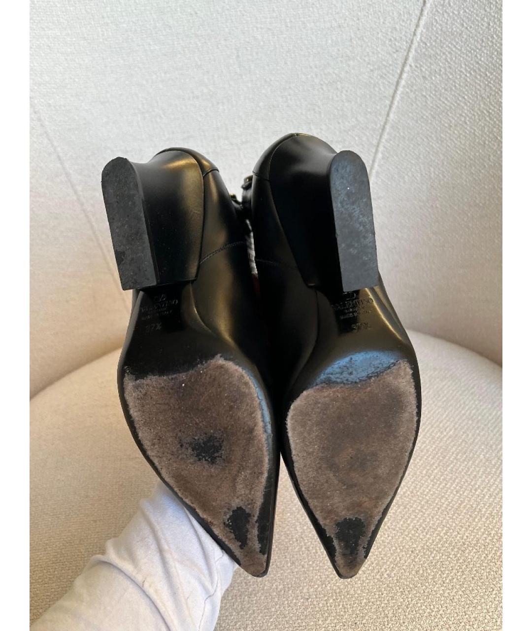 VALENTINO Черные кожаные полусапоги, фото 5