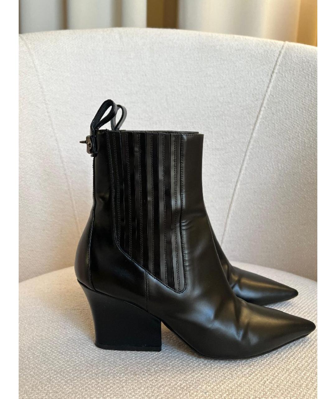 VALENTINO Черные кожаные полусапоги, фото 7