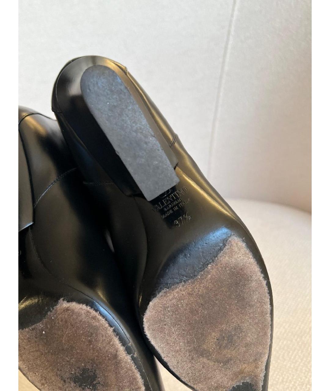 VALENTINO Черные кожаные полусапоги, фото 6