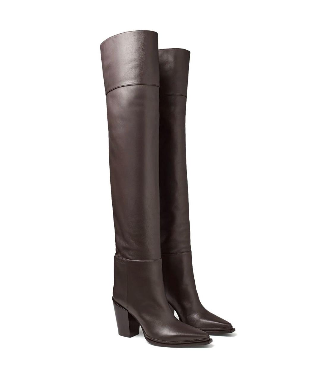 JIMMY CHOO Коричневые кожаные ботфорты, фото 4