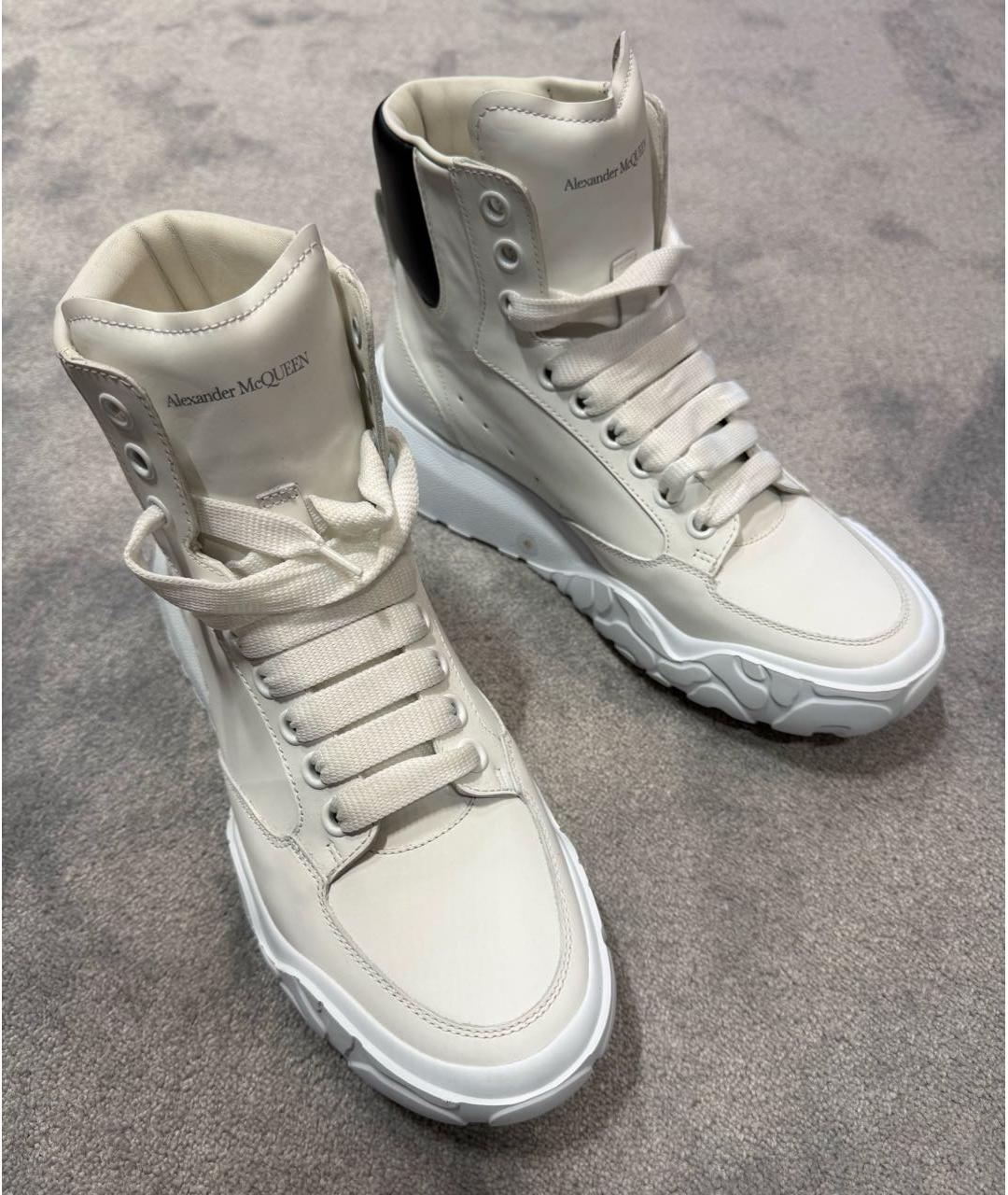 ALEXANDER MCQUEEN Белые кожаные кроссовки, фото 5