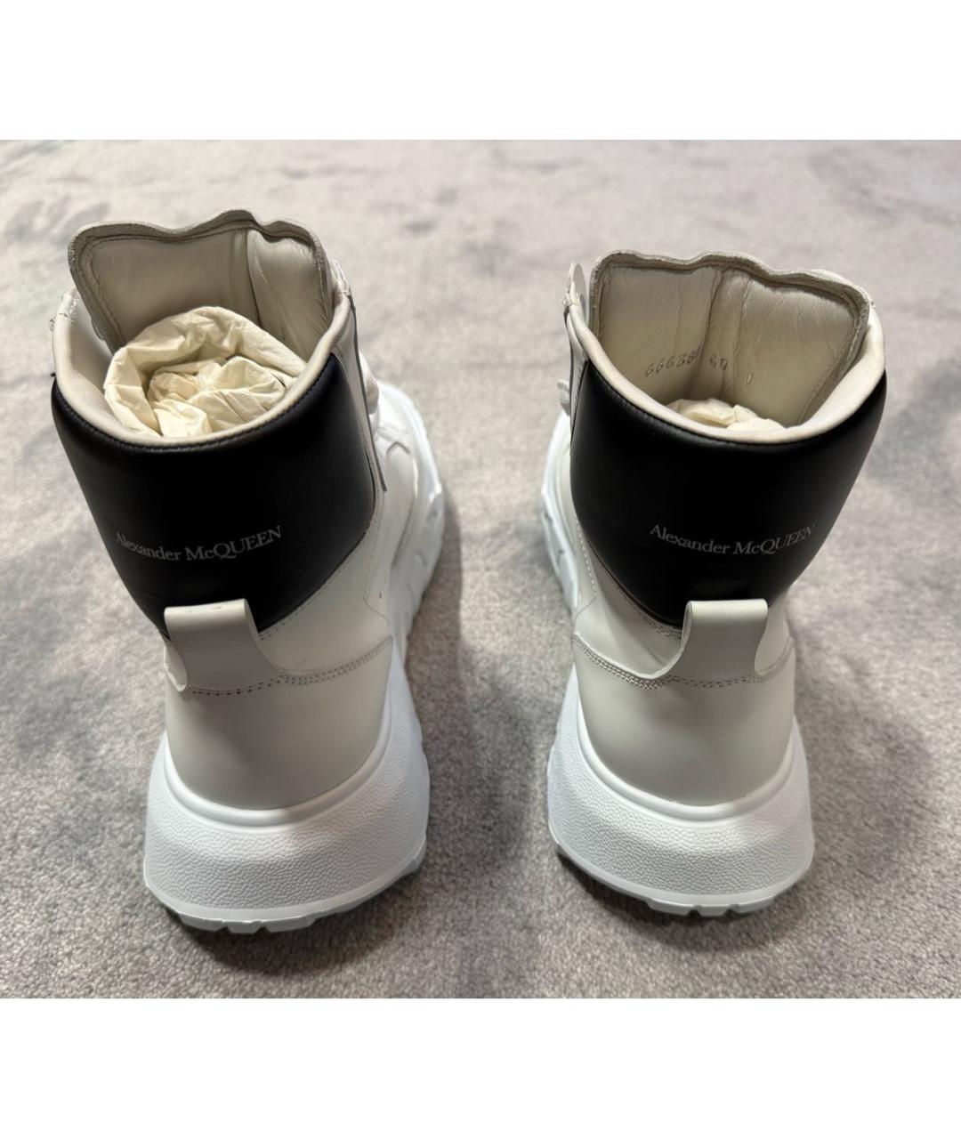 ALEXANDER MCQUEEN Белые кожаные кроссовки, фото 4