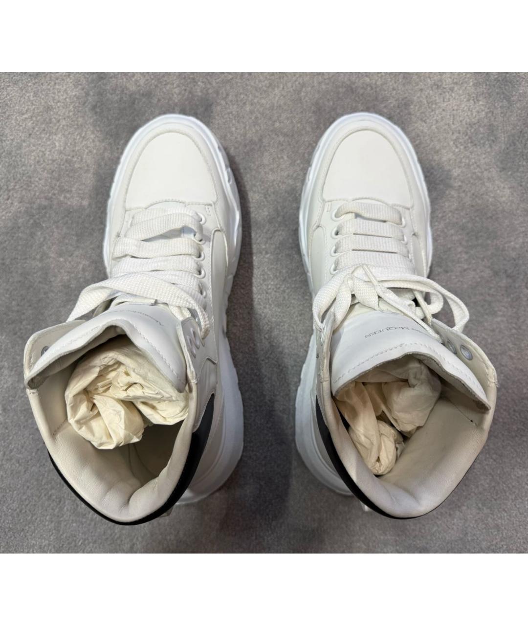 ALEXANDER MCQUEEN Белые кожаные кроссовки, фото 3