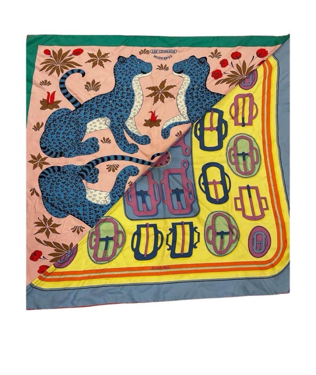 HERMES Мульти шелковый платок, фото 4