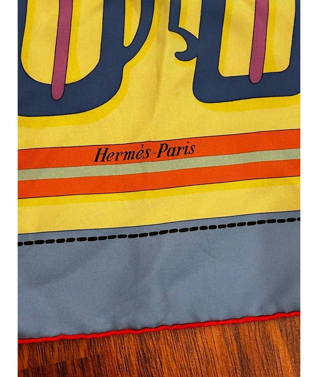 HERMES Мульти шелковый платок, фото 3