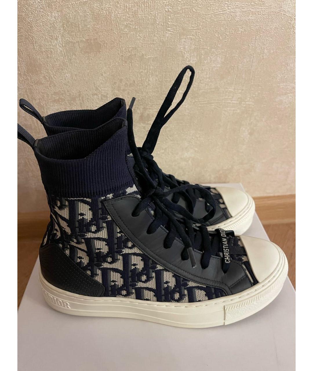 CHRISTIAN DIOR Синие текстильные кеды, фото 5