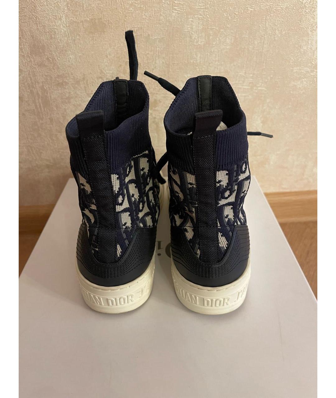 CHRISTIAN DIOR Синие текстильные кеды, фото 3