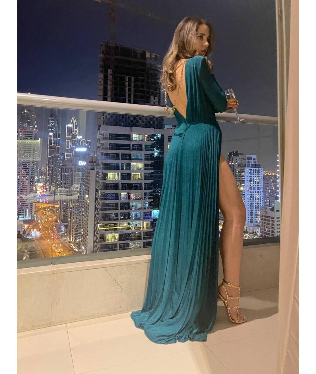 ELISABETTA FRANCHI Зеленые вечернее платье, фото 4