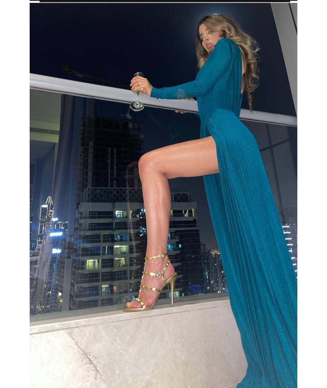 ELISABETTA FRANCHI Зеленые вечернее платье, фото 2