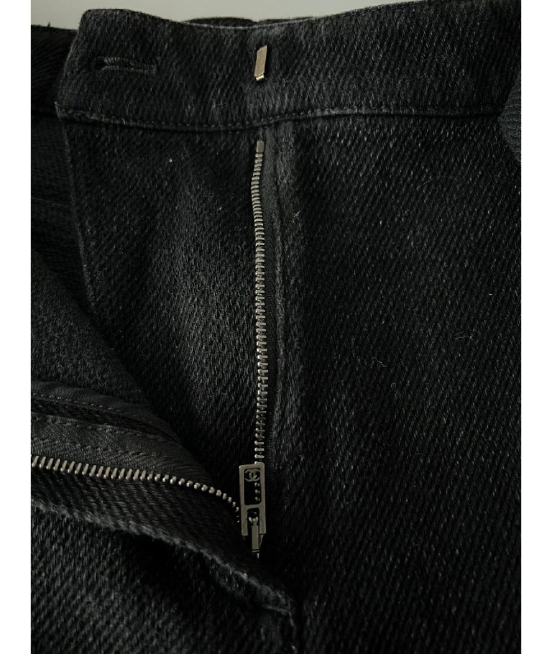 CHANEL Черные хлопковые прямые джинсы, фото 2