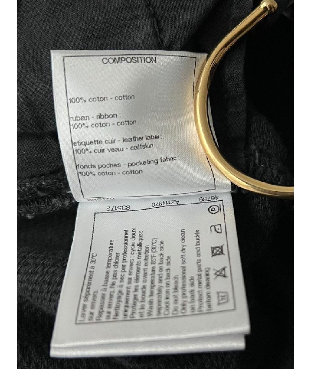 CHANEL Черные хлопковые прямые джинсы, фото 6