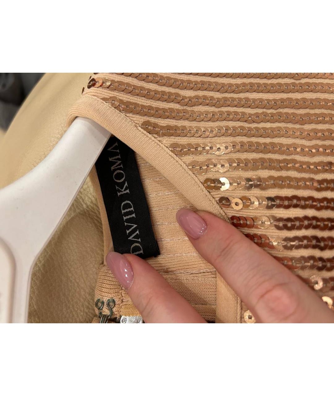 DAVID KOMA Бежевое вечернее платье, фото 5