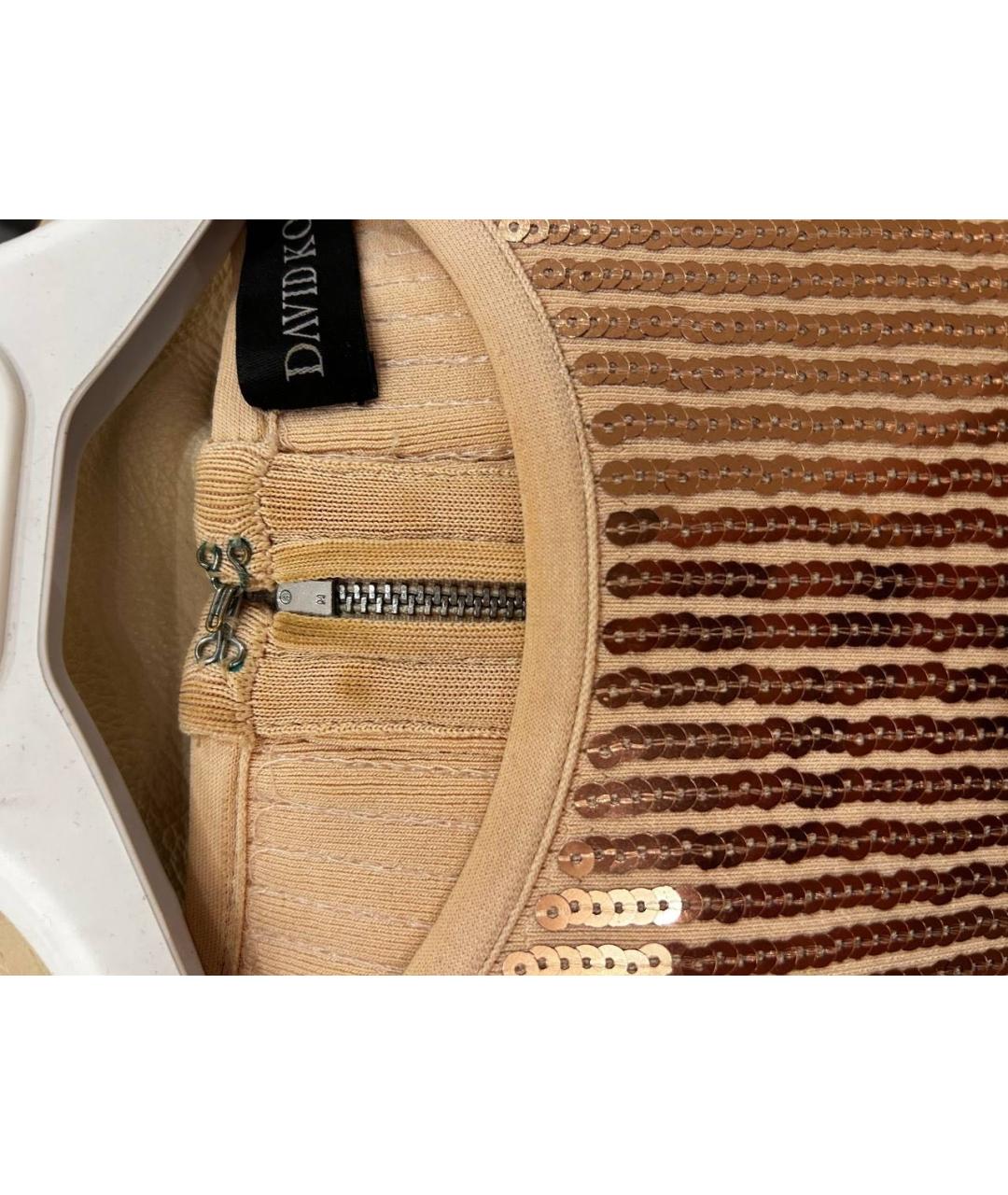 DAVID KOMA Бежевое вечернее платье, фото 4