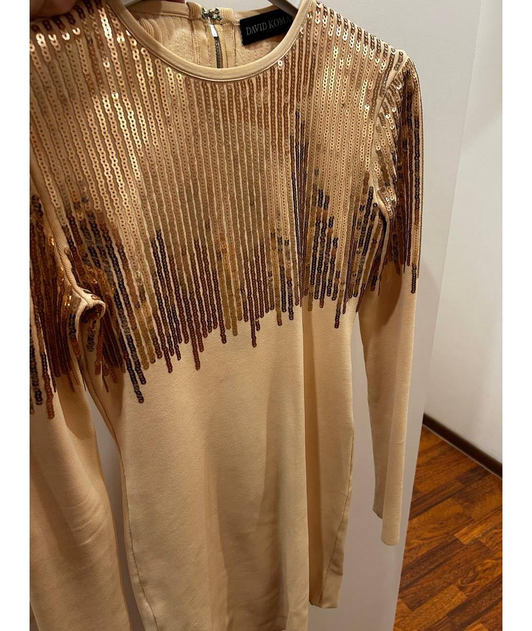 DAVID KOMA Бежевое вечернее платье, фото 2