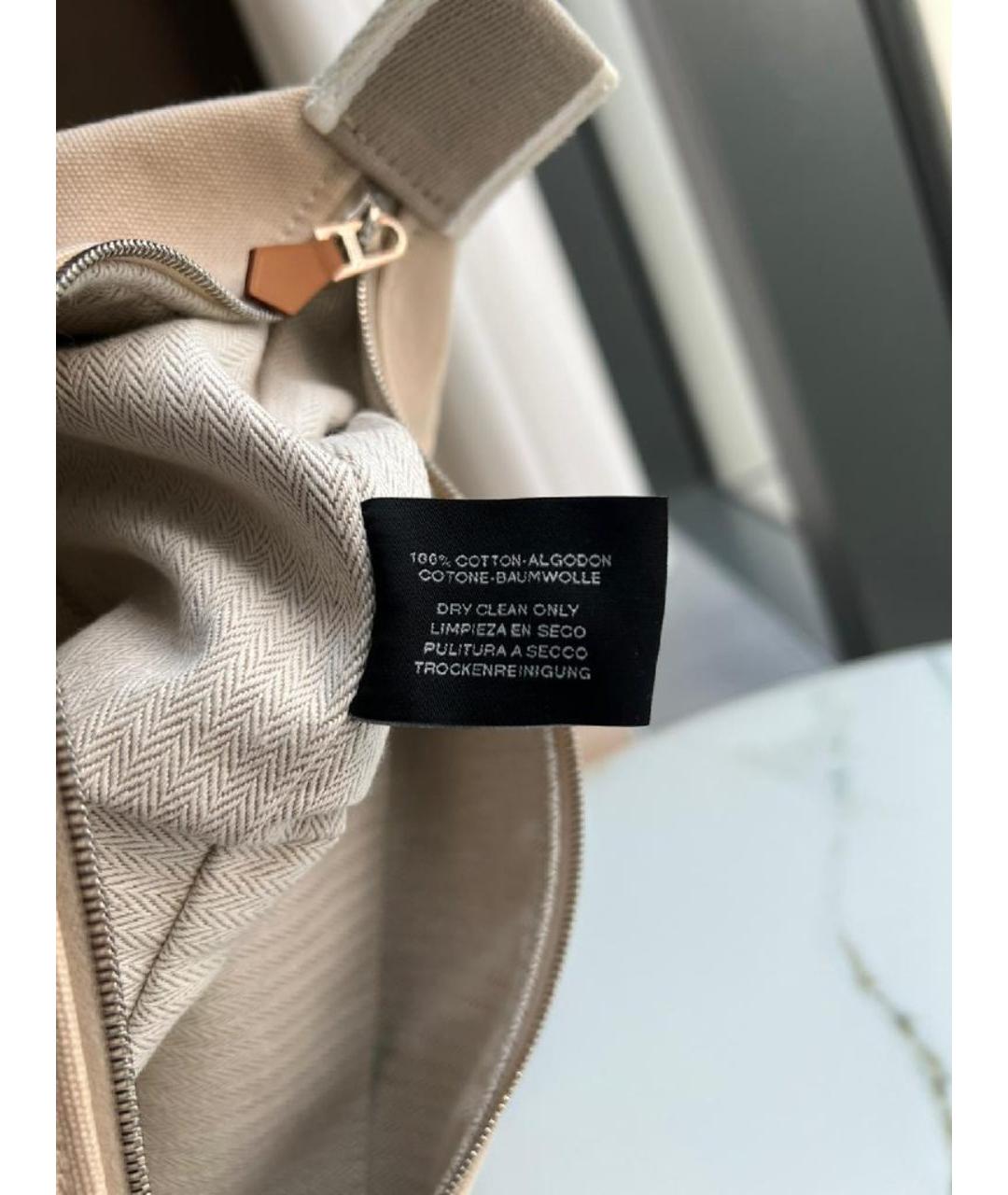 HERMES Бежевая хлопковая косметичка, фото 6