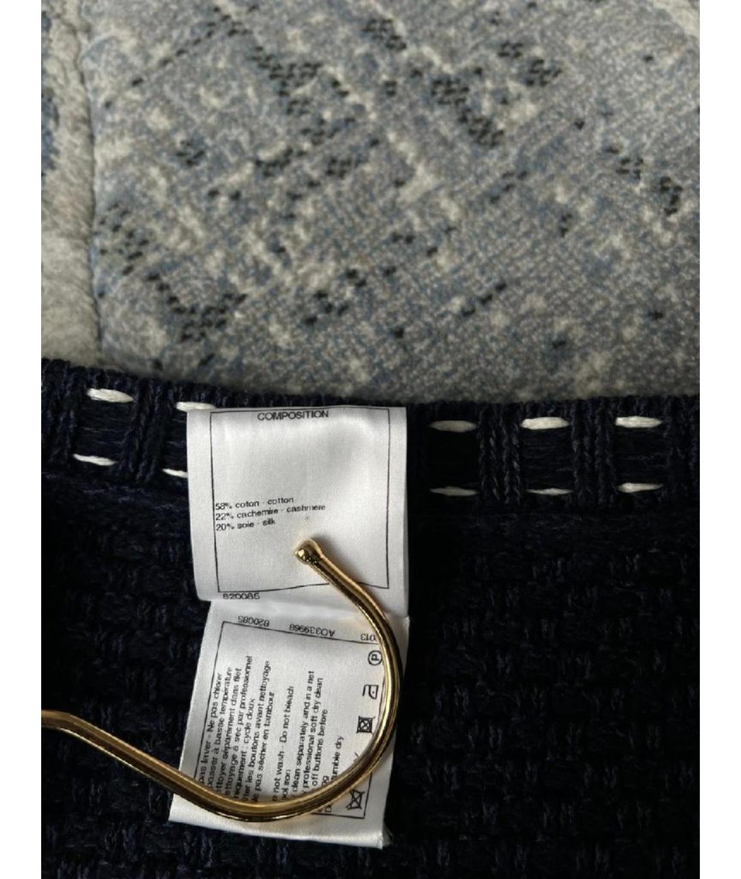 CHANEL Темно-синий хлопковый жакет/пиджак, фото 4