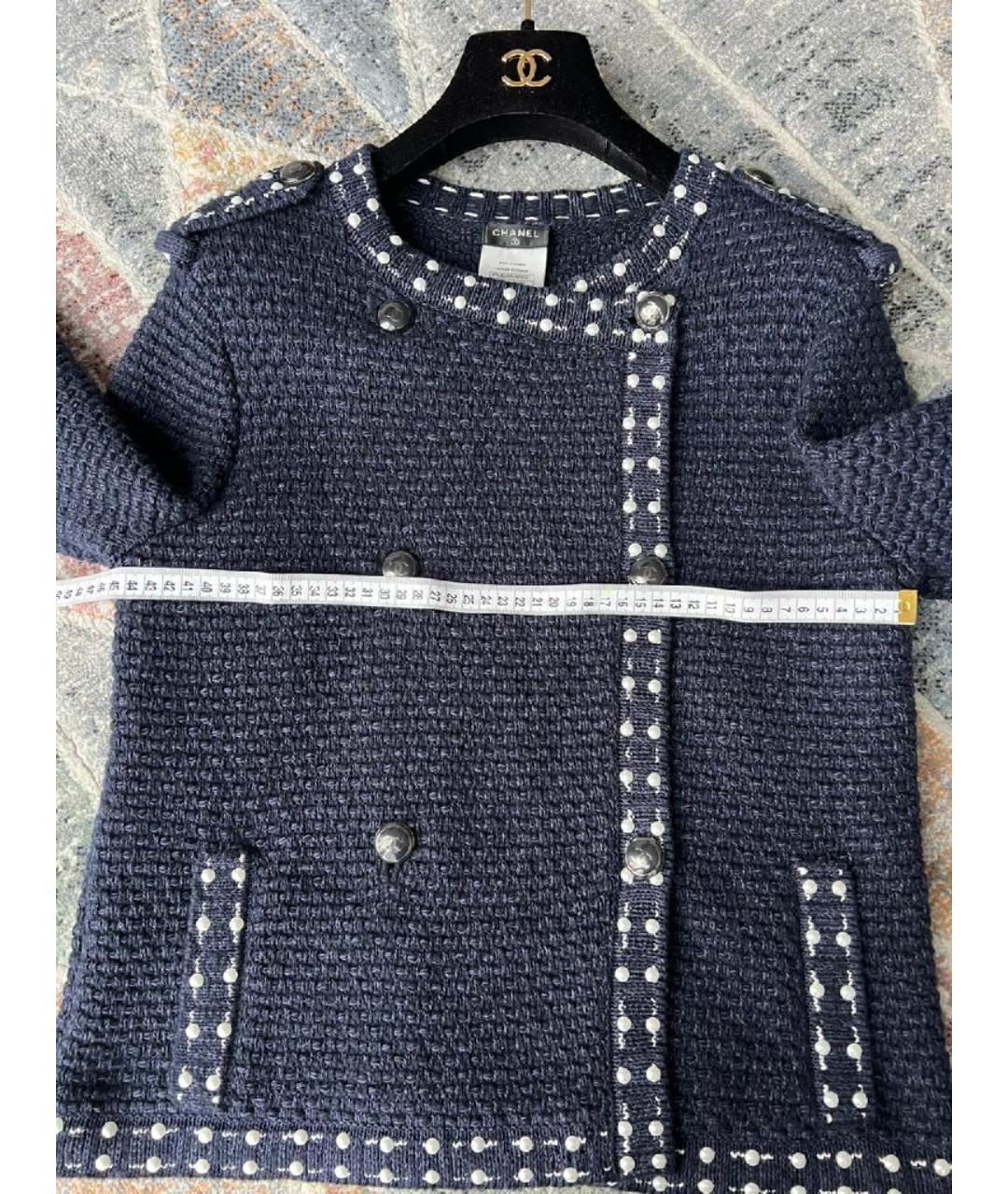CHANEL Темно-синий хлопковый жакет/пиджак, фото 6
