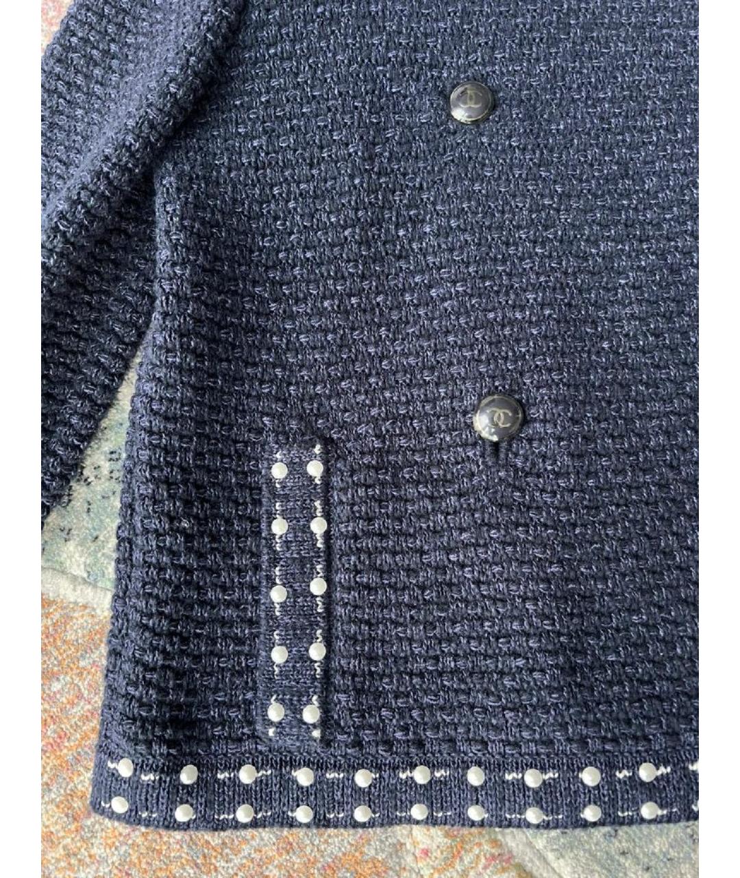 CHANEL Темно-синий хлопковый жакет/пиджак, фото 8
