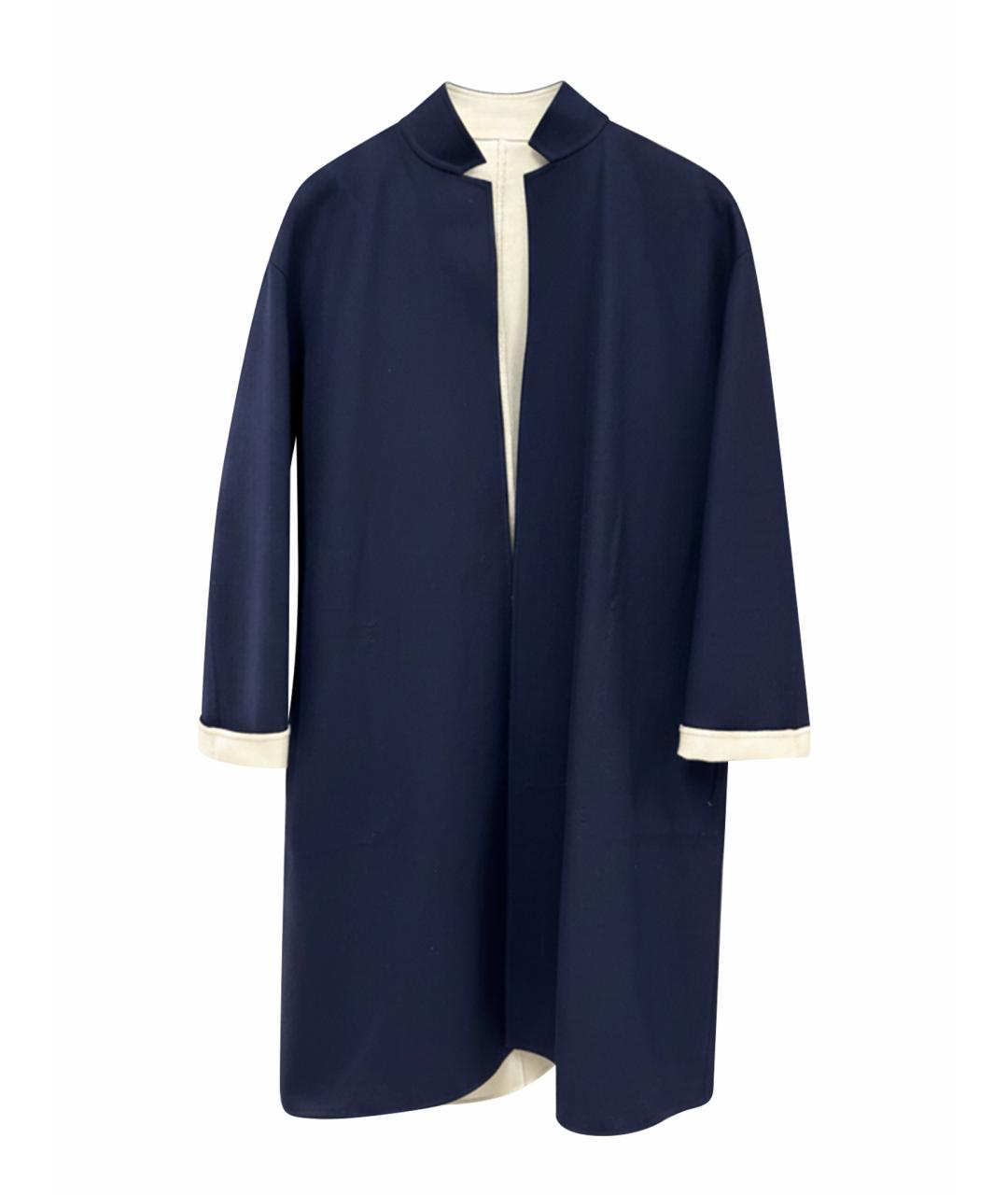 LORO PIANA Темно-синий хлопко-эластановый тренч/плащ, фото 1