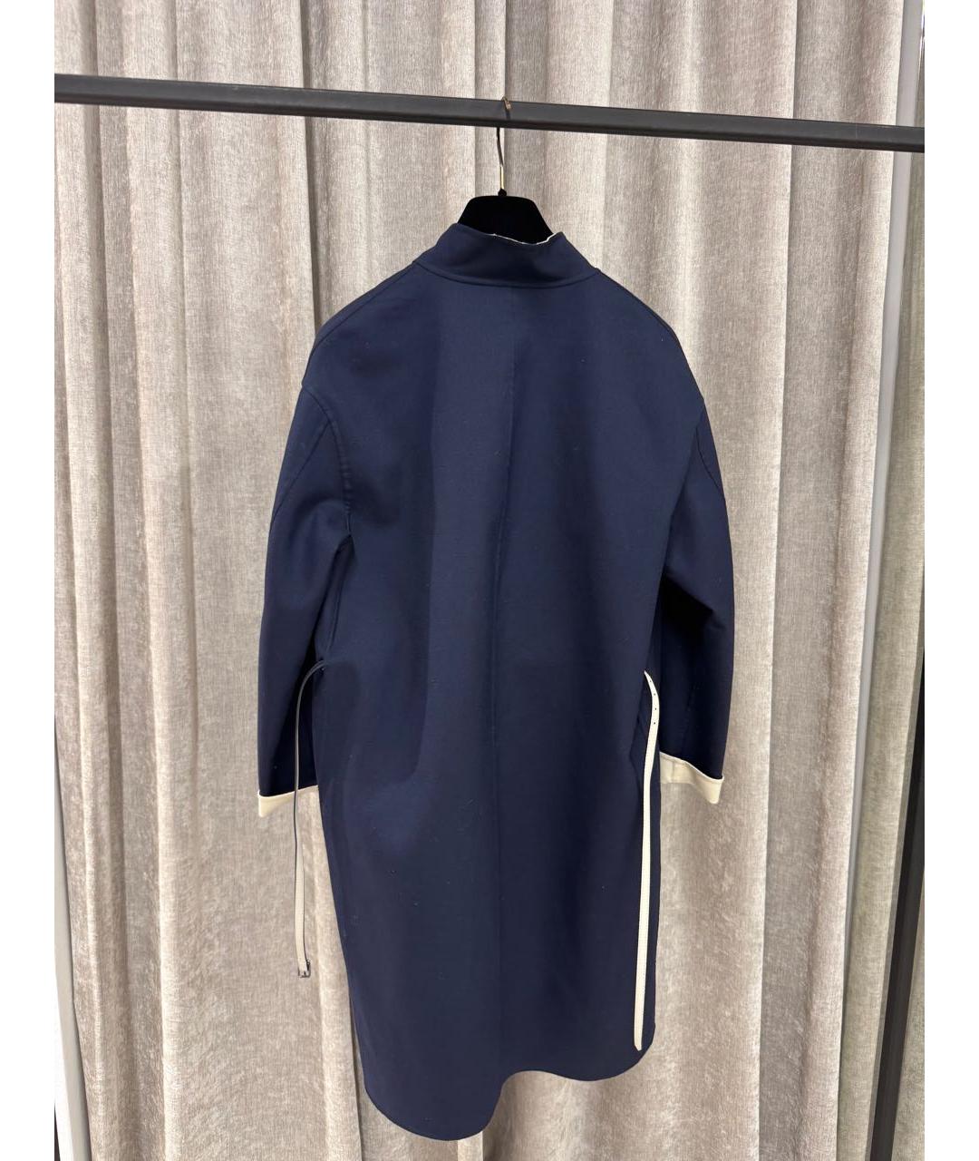 LORO PIANA Темно-синий хлопко-эластановый тренч/плащ, фото 2