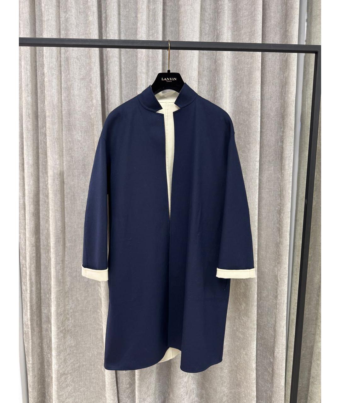 LORO PIANA Темно-синий хлопко-эластановый тренч/плащ, фото 5