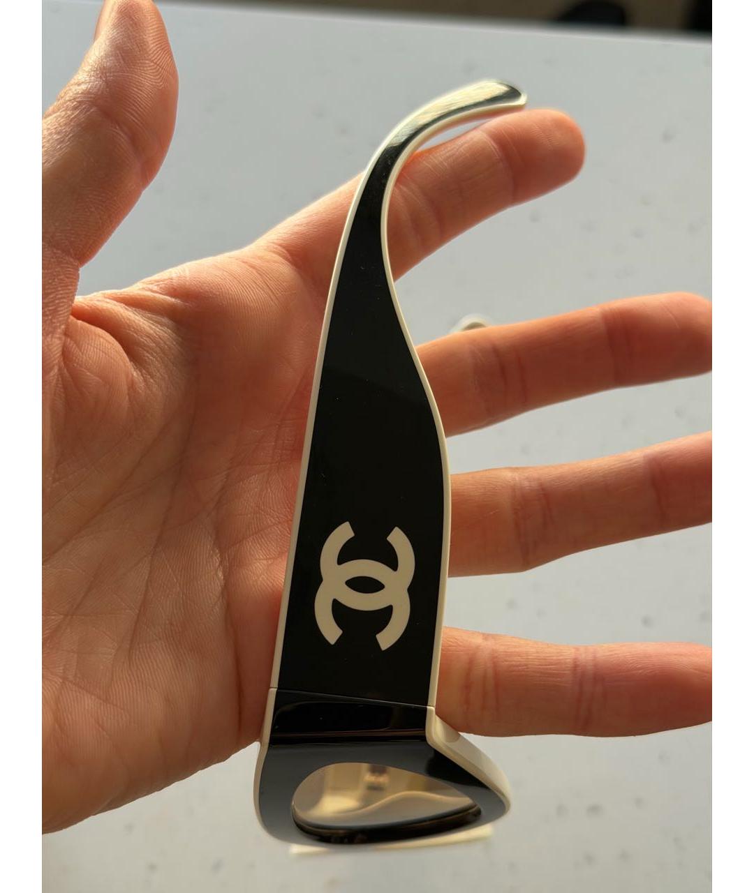 CHANEL Черные пластиковые солнцезащитные очки, фото 5