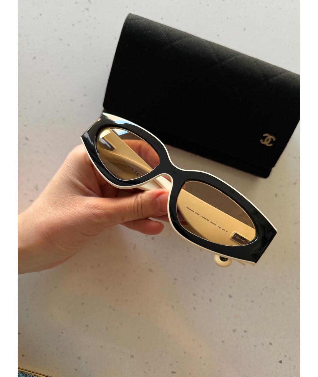 CHANEL Черные пластиковые солнцезащитные очки, фото 6