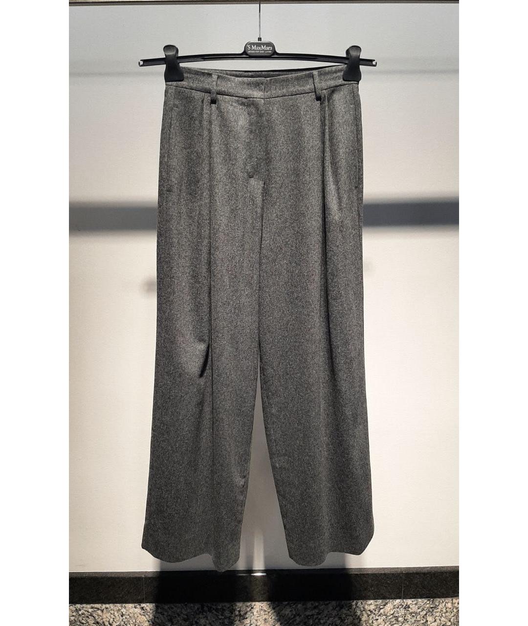 'S MAX MARA Серые прямые брюки, фото 3