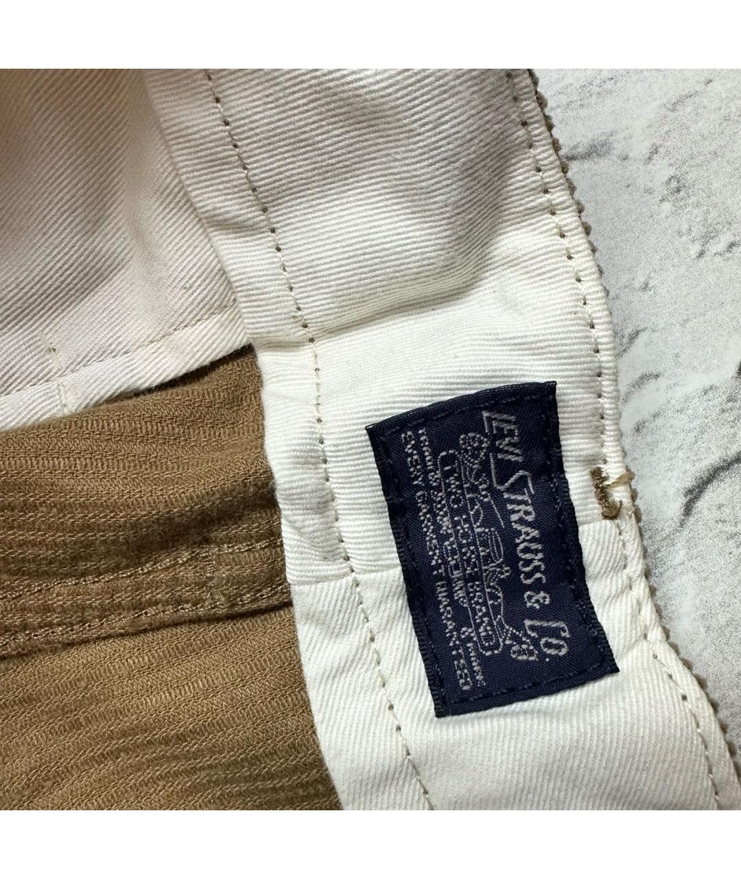 LEVI'S Коричневые хлопковые повседневные брюки, фото 4