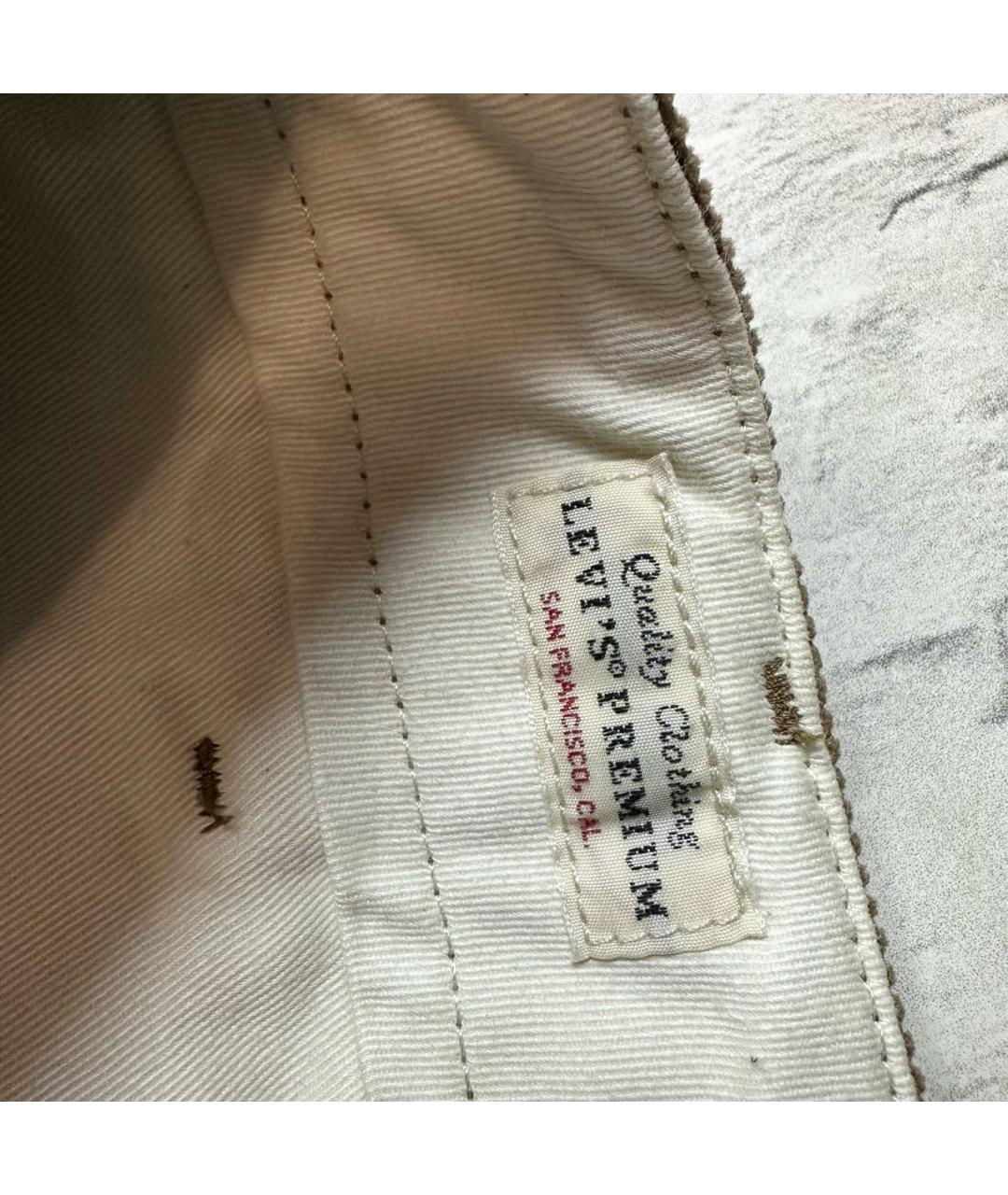 LEVI'S Коричневые хлопковые повседневные брюки, фото 5