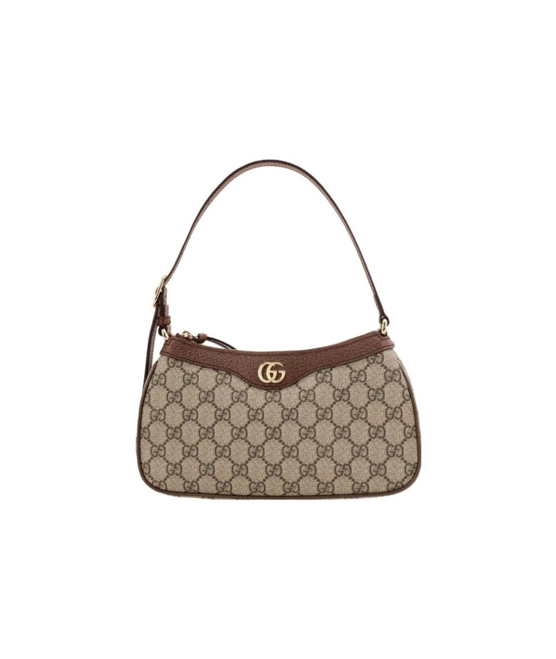 GUCCI Коричневая кожаная сумка с короткими ручками, фото 5