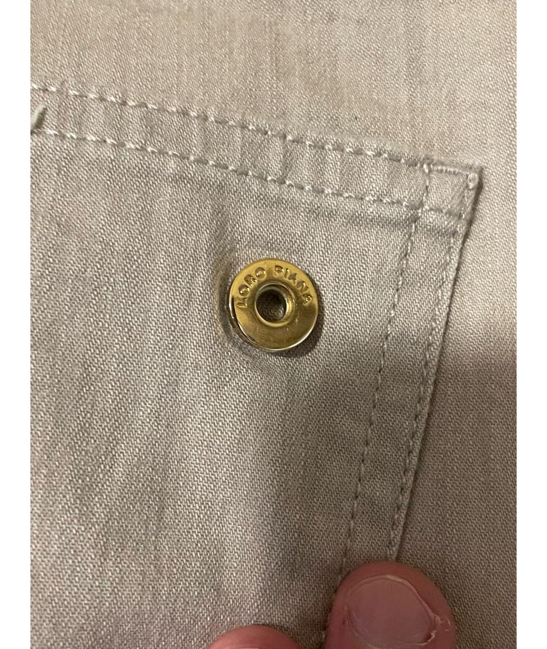 LORO PIANA Бежевые хлопковые джинсы, фото 5
