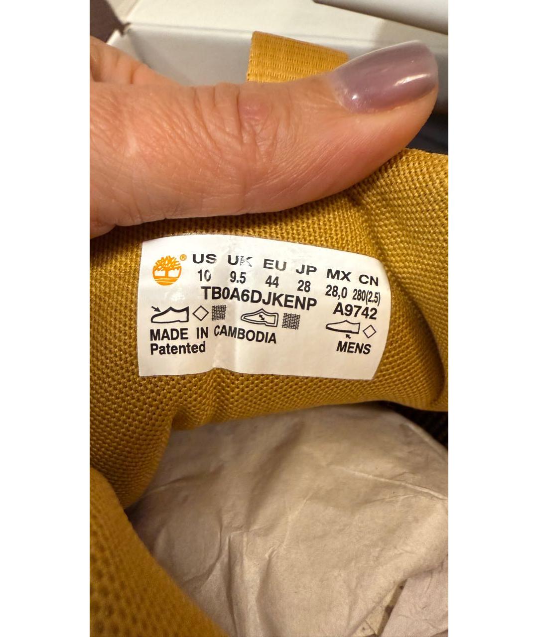 TIMBERLAND Коричневые текстильные низкие кроссовки / кеды, фото 5