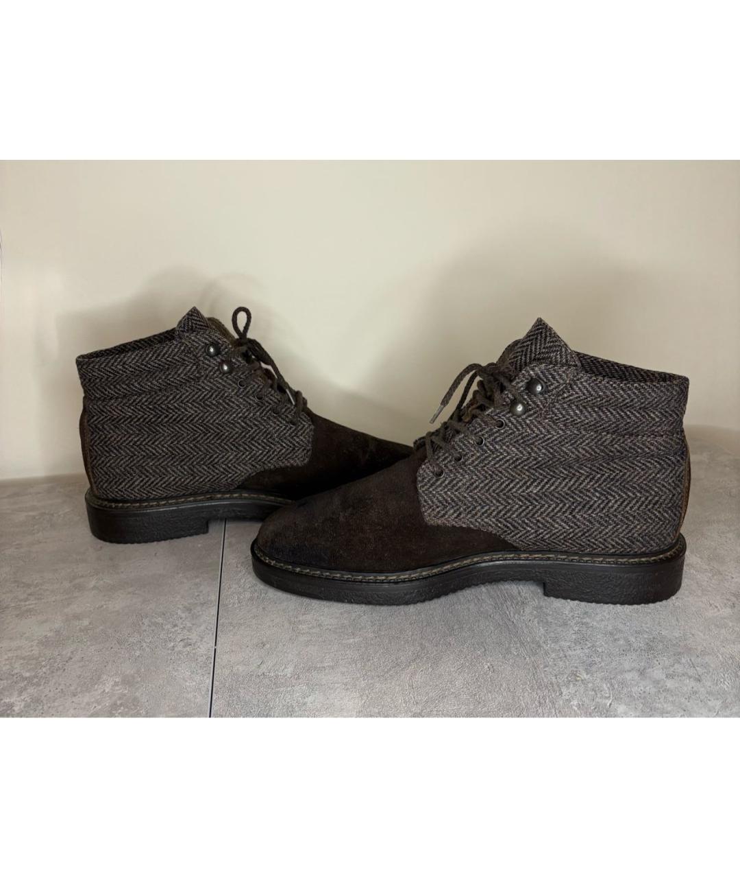 DOUCAL'S Коричневые текстильные высокие ботинки, фото 3