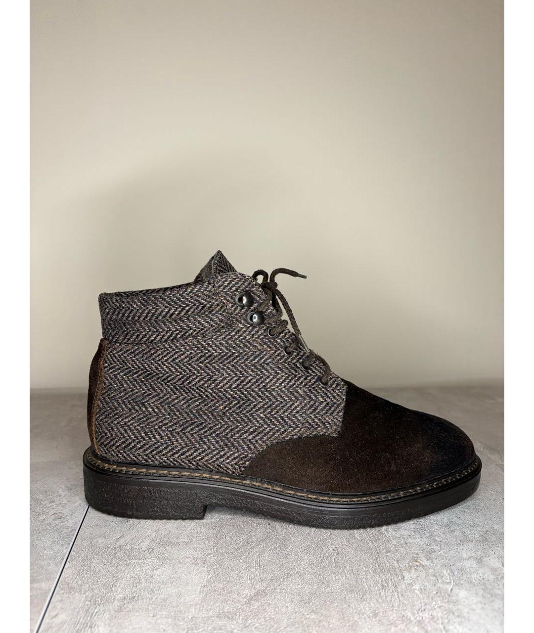 DOUCAL'S Коричневые текстильные высокие ботинки, фото 9
