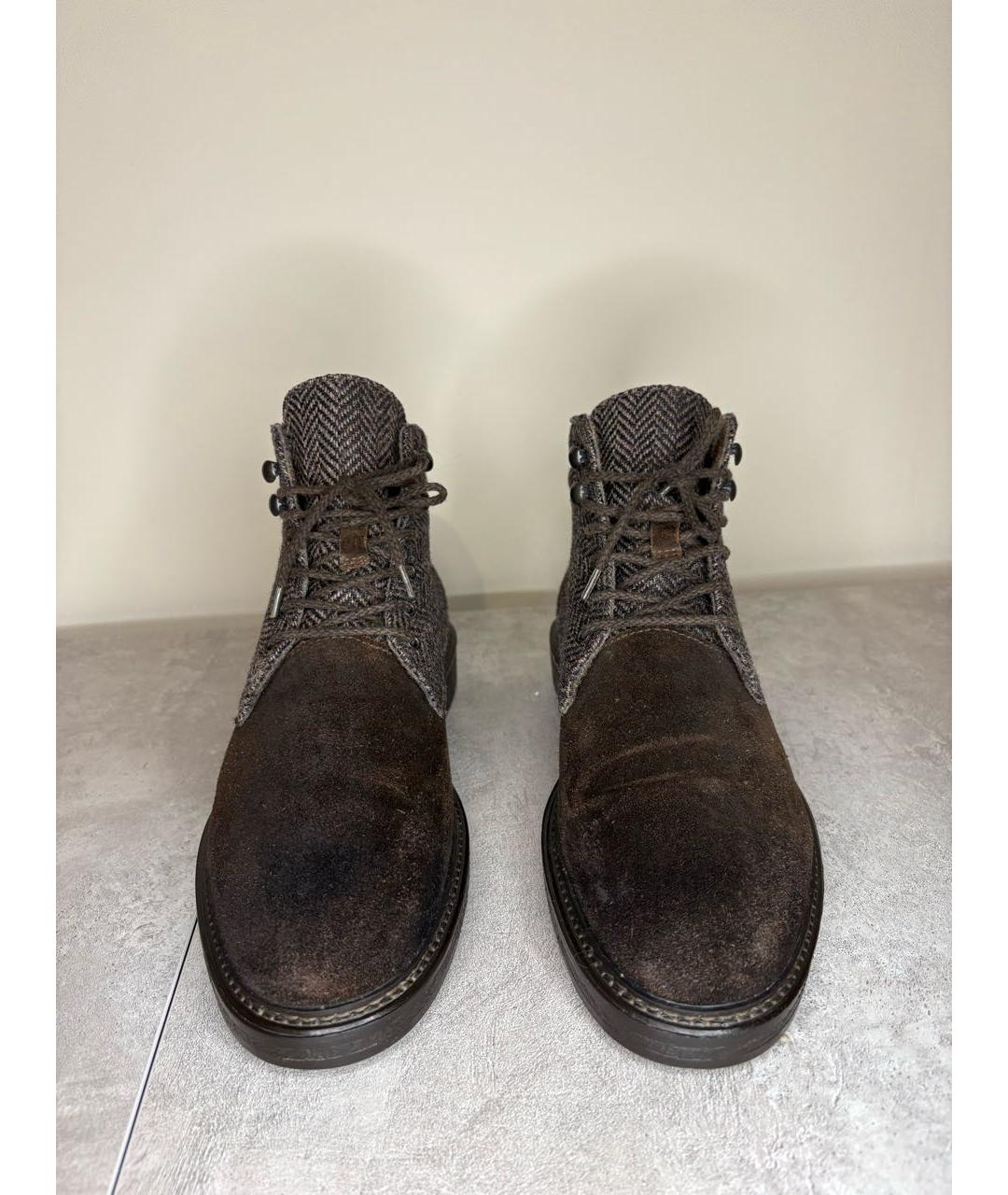 DOUCAL'S Коричневые текстильные высокие ботинки, фото 2